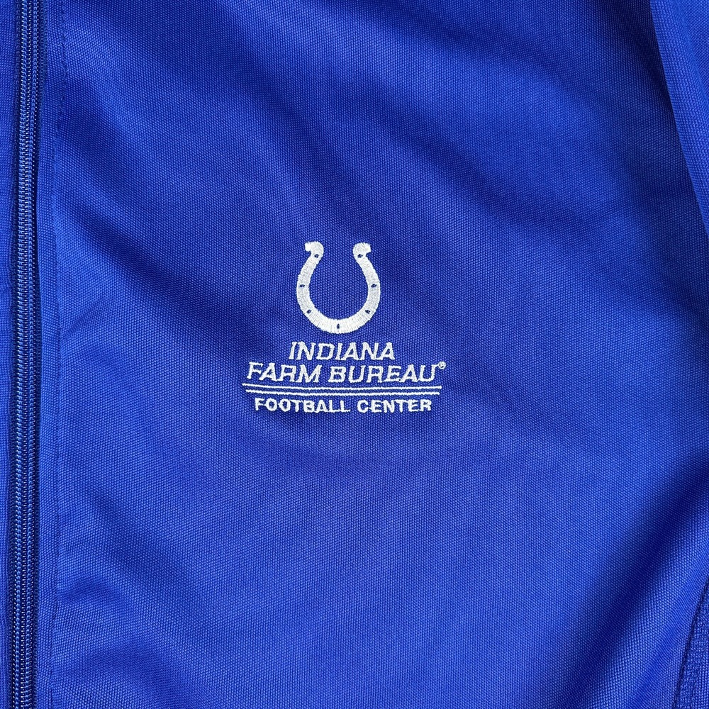 Indianapolis Colts Jacket Mens Large Blue Rawlings Full Zip Indiana Farm Bureau - Picture 4 of 10